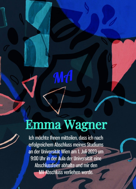 Abschluss Einladungskarten - Schablone ID 13980