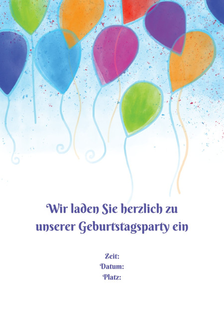 Partyeinladungen - Schablone ID 16904