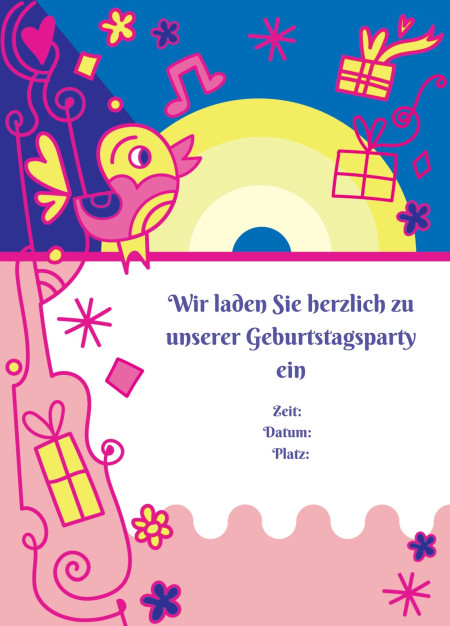 Partyeinladungen - Schablone ID 16916