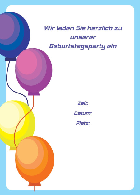 Partyeinladungen - Schablone ID 16920