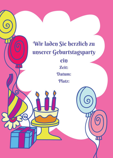 Partyeinladungen - Schablone ID 16924