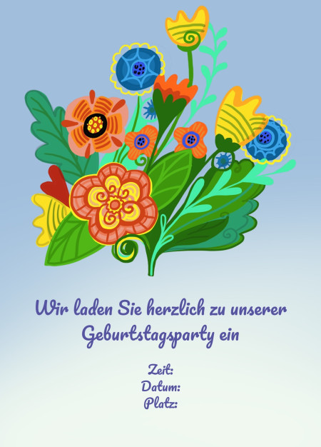 Partyeinladungen - Schablone ID 16936