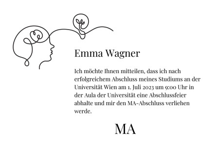 Abschluss Einladungskarten - Schablone ID 17469