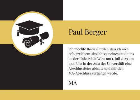 Abschluss Einladungskarten - Schablone ID 17517