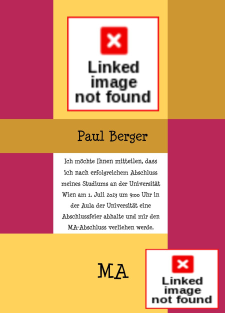 Abschluss Einladungskarten - Schablone ID 17525