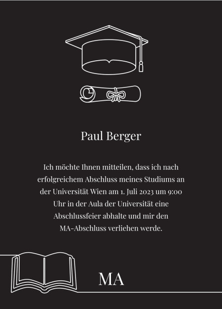 Abschluss Einladungskarten - Schablone ID 17529