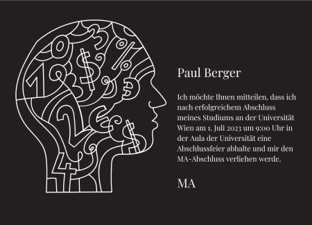 Abschluss Einladungskarten - Schablone ID 17533