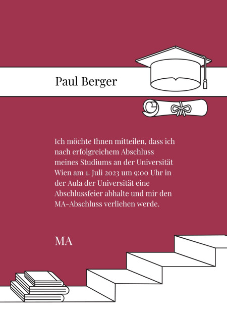 Abschluss Einladungskarten - Schablone ID 17553
