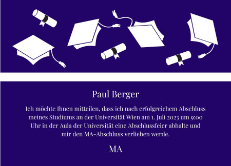 Abschluss Einladungskarten - Schablone ID 17557