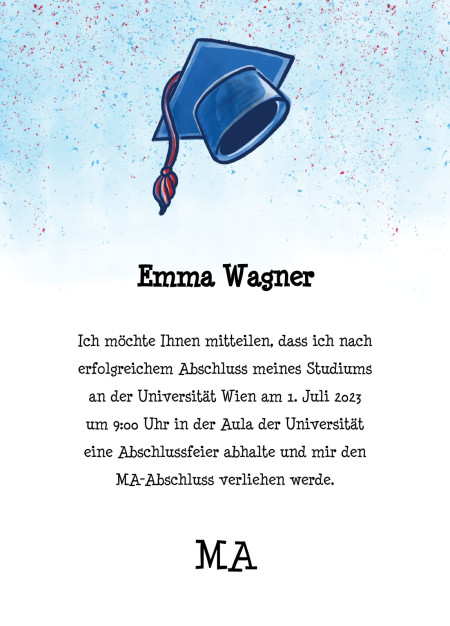 Abschluss Einladungskarten - Schablone ID 17561