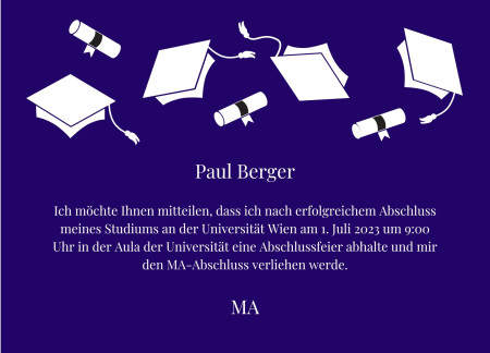 Abschluss Einladungskarten - Schablone ID 17573