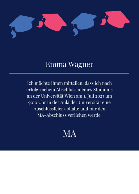 Abschluss Einladungskarten - Schablone ID 17577