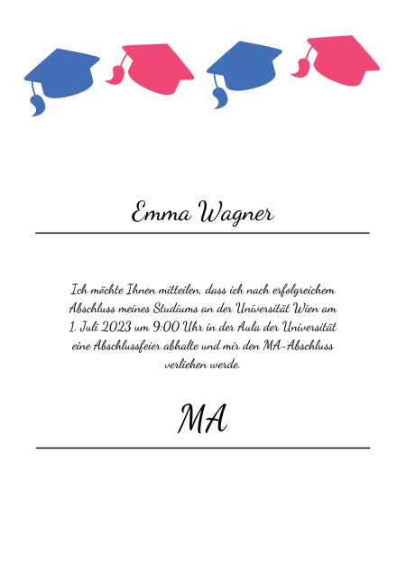Abschluss Einladungskarten - Schablone ID 17581