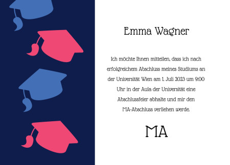Abschluss Einladungskarten - Schablone ID 17593