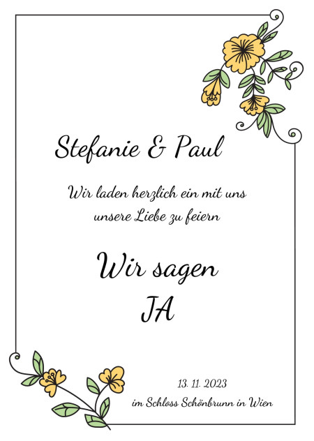 Hochzeitseinladungen - Schablone ID 17611