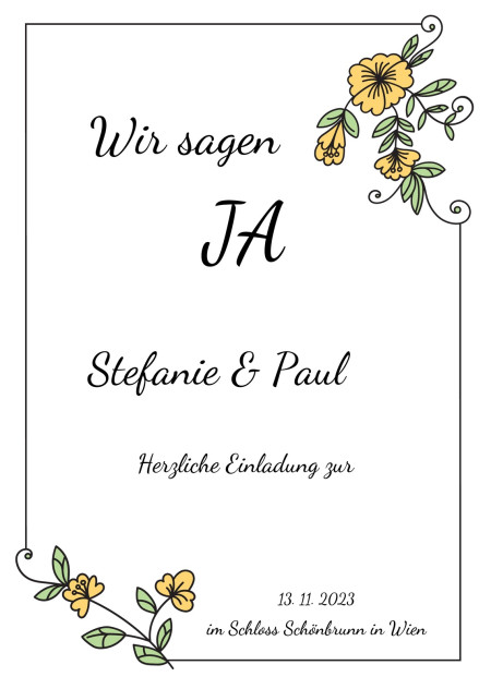 Hochzeitseinladungen - Schablone ID 17615