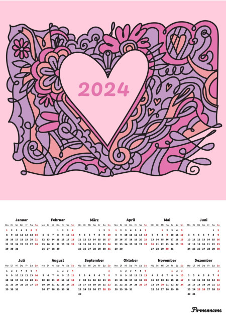 Jahreskalender - Schablone ID 18330