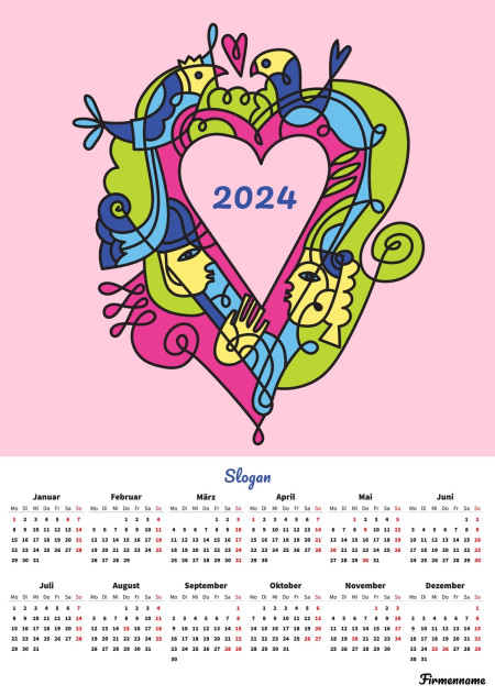 Jahreskalender - Schablone ID 18348