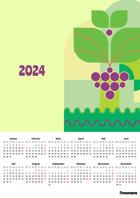 Jahreskalender - Schablone ID 18366