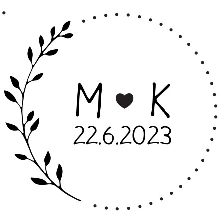 Runder Hochzeitsstempel - Schablone ID 18404