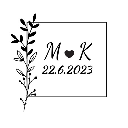 Runder Hochzeitsstempel - Schablone ID 18412