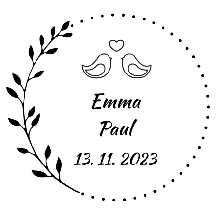 Runder Hochzeitsstempel - Schablone ID 18424